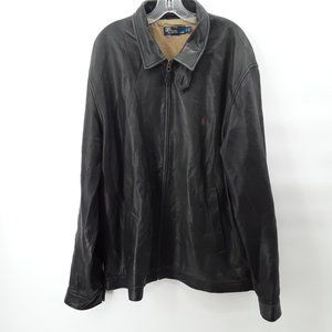 Vintage leather polo black jacket